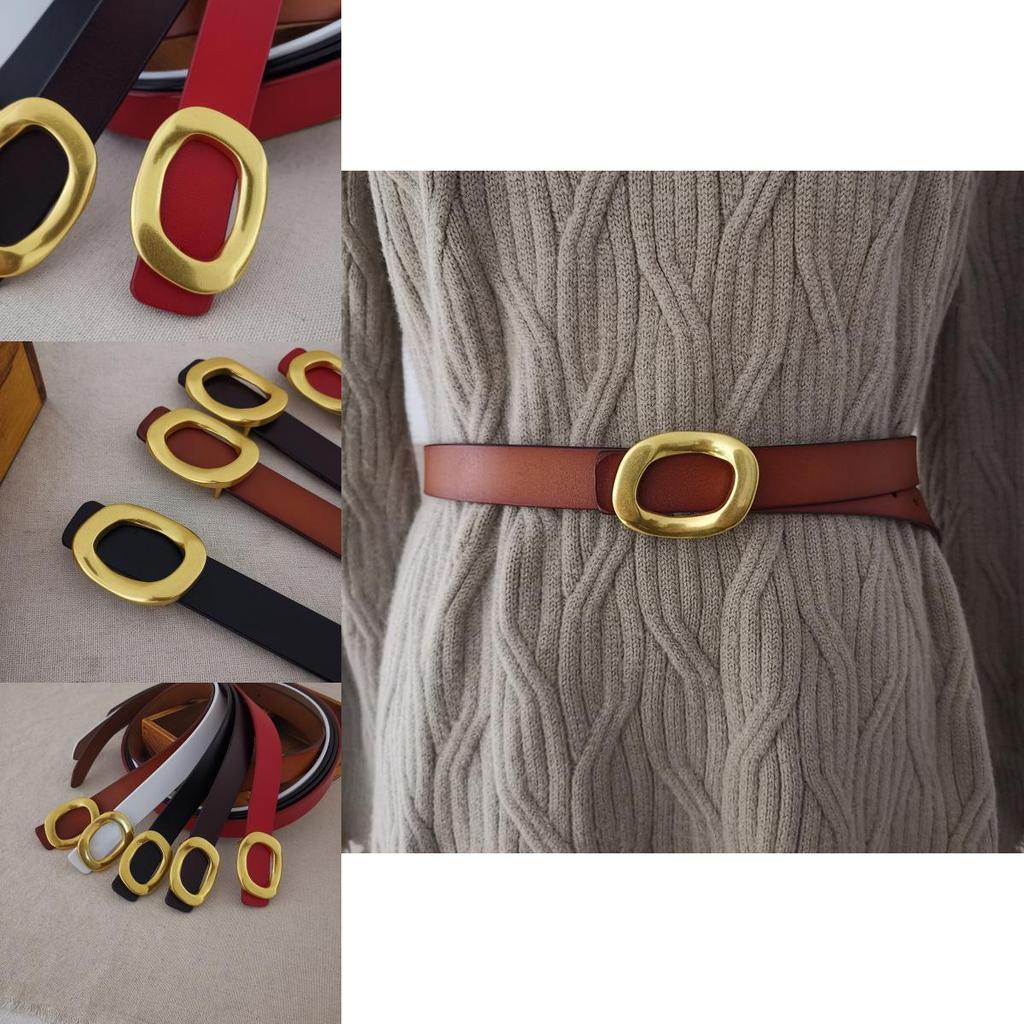 Authentic Ladies Belt With Alloy Circle Buckle For Office And Casual