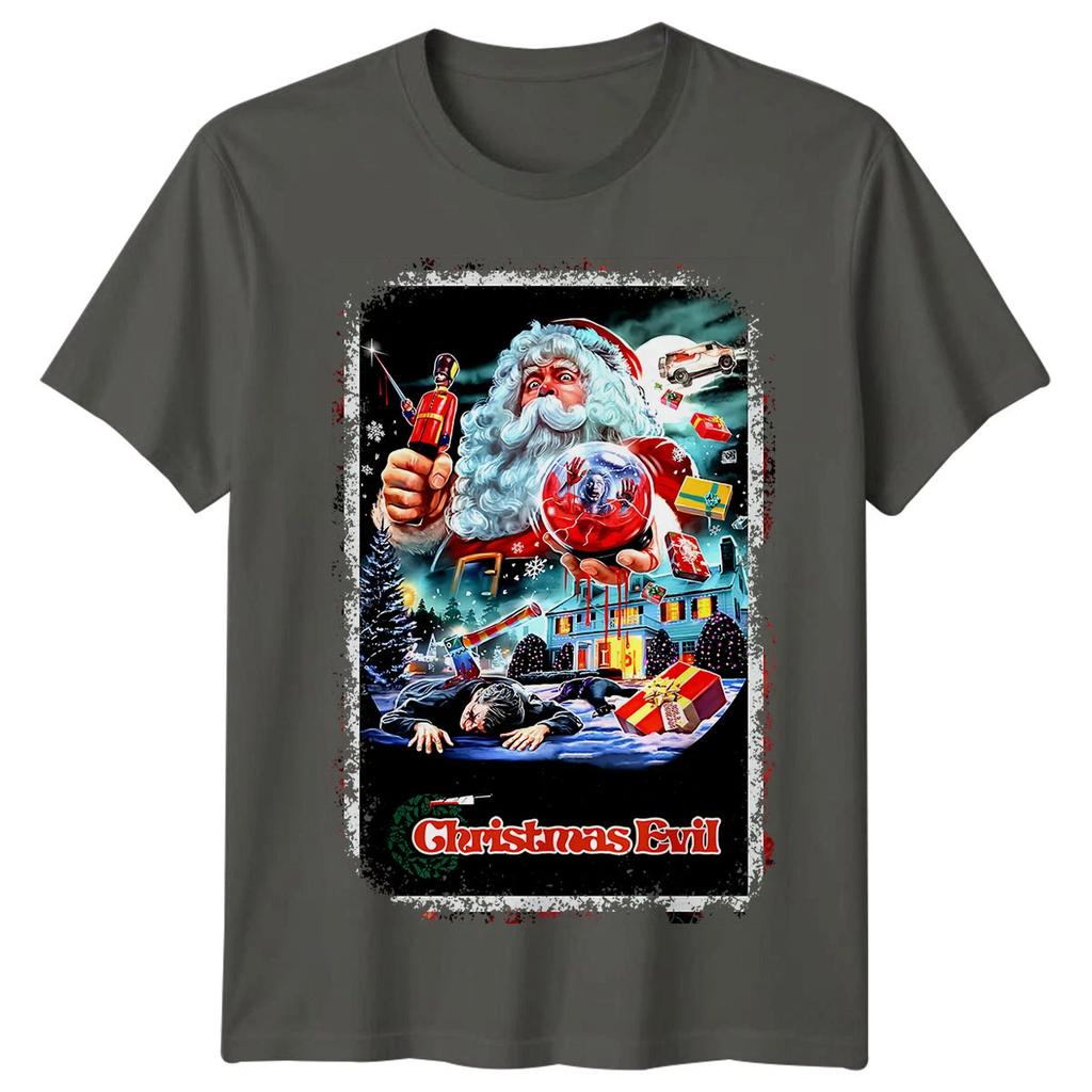 Christmas Evil (1980) Movie T-shirt All Season Retro Pure Cotton Casual Fashion Harajuku Men's and Women's Street Wear