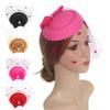 Mesh Ribbons Womens Vintage Hat Headband Feather Flower Fascinator  Hair Accessories