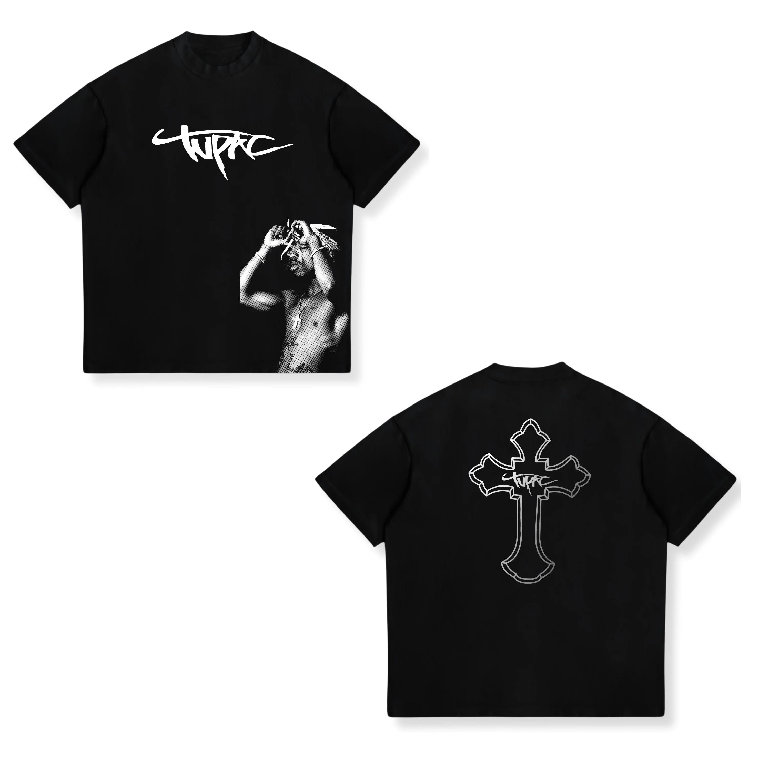 

Реп-виконавець Тупак 2pac Хіп-хоп Вуличний одяг Футболка з подовженим рукавом 2025 Літня мода Унісекс та Жіноча Дитяча Бавовняна Футболка S