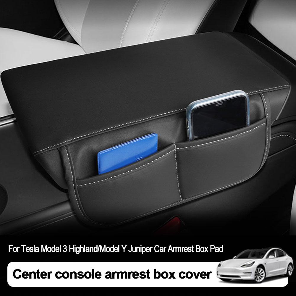 Car Armrest Cover Console Pad Cushion With Storage Pockets, Elbow Rest Protector Box Heightening Pad For Auto Center Consol G5D1