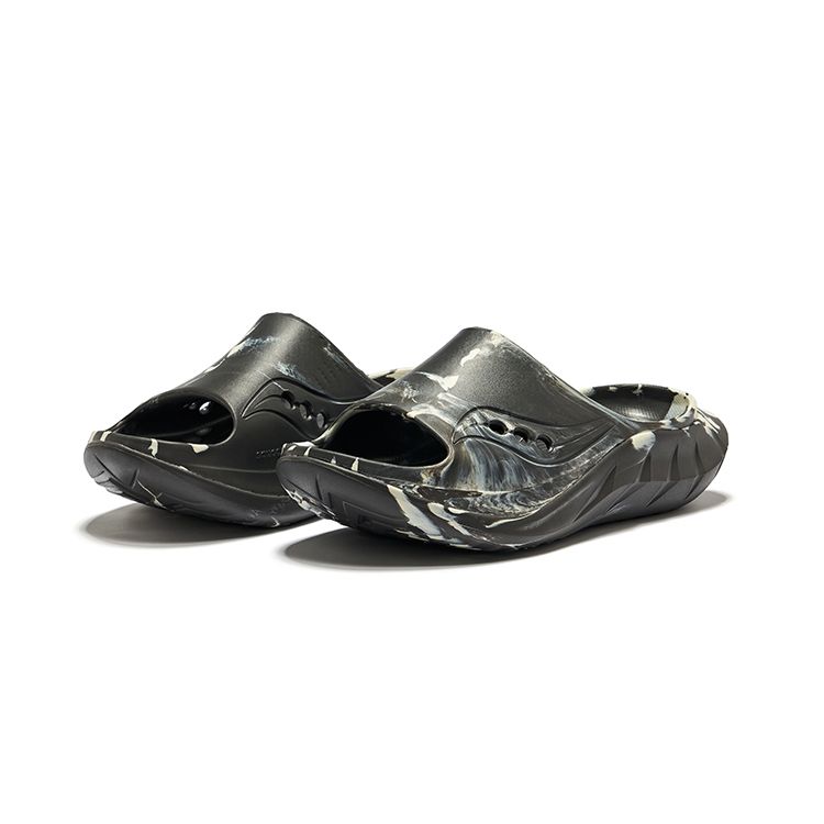 Saucony Relaxing Comfortable Non-Slip Durable Slide Sandals Unisex Sandals Dark-Gray Beige S28903-7
