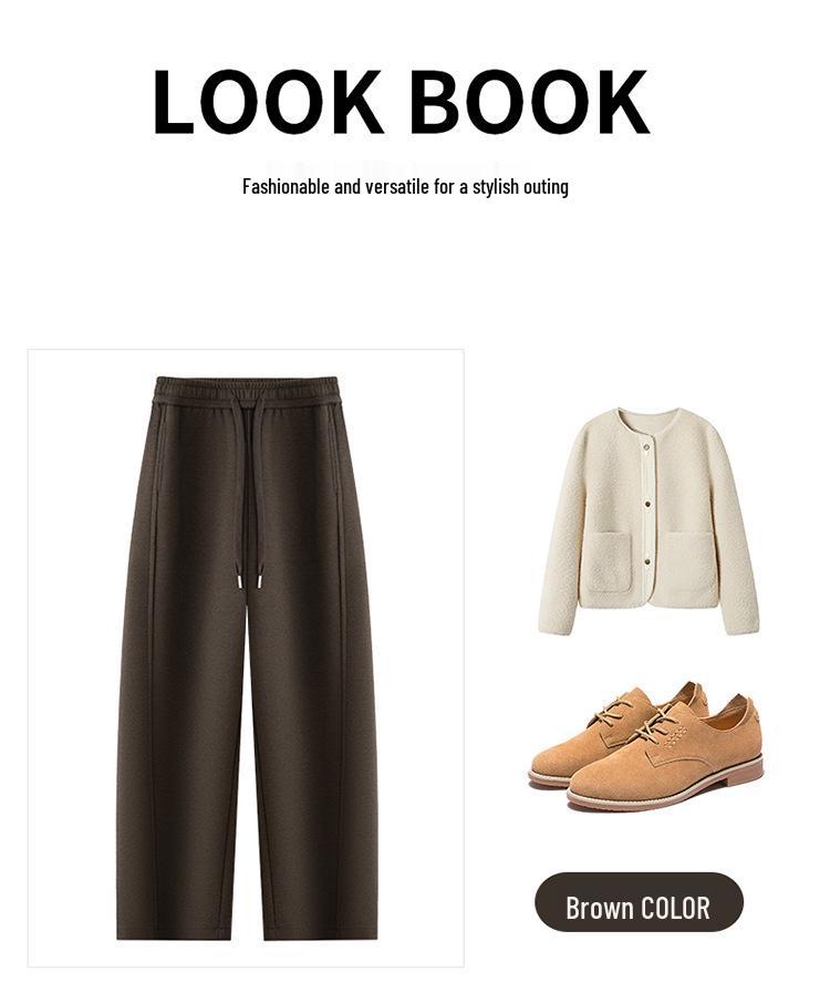 2025 Winter High Waist Wool Fleece-Lined Pants – Curved & Straight Leg Options