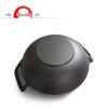 Thickened Cast Iron Double-Handle Wok – No Coating, Flat-Bottom Stew Pot, Healthy Kitchenware, Old-Fashioned Iron Design.