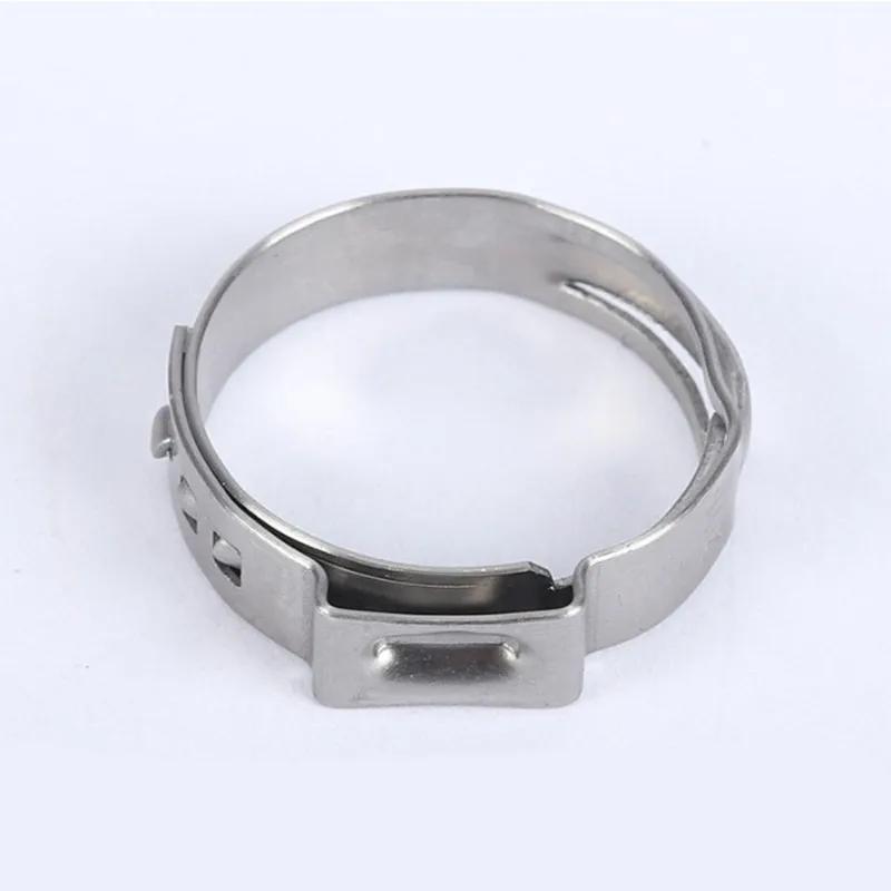10 Stück-100 Stück Schlauchschellen Einohr Stufenlos 5,3-60mm 304 Edelstahl Schlauchschellen Cinch-Schellenringe zum Abdichten von Arten von Schläuchen