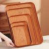 PP Plastic Tray Coffee Food Cup Trays Decorative Wood Grain Rectangular for Storage Dish Dessert Candy Tea Kitchen Supplies
