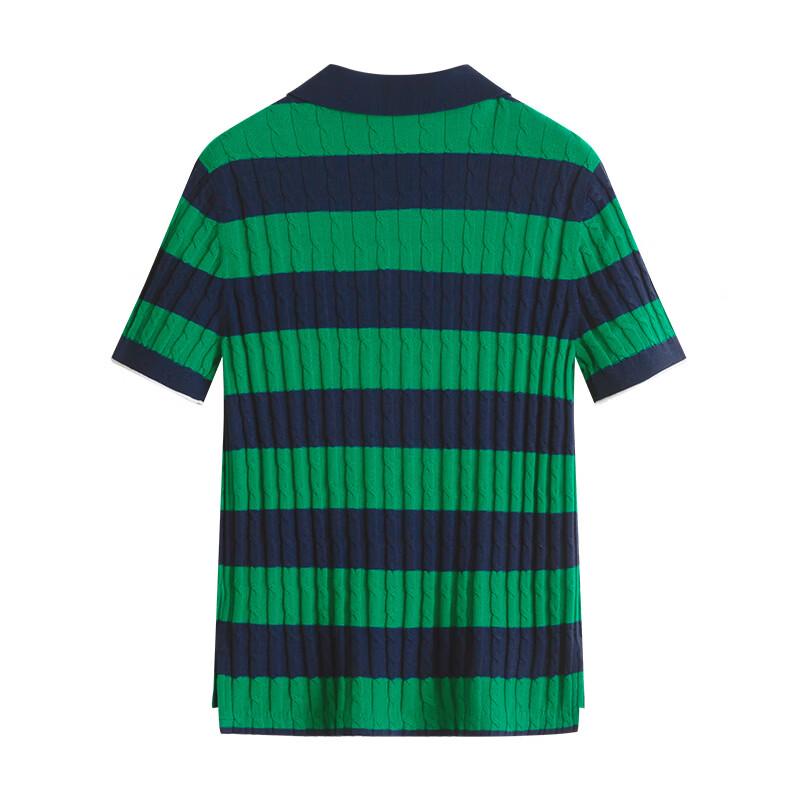 Navigare Women's Striped Knit Polo Shirt