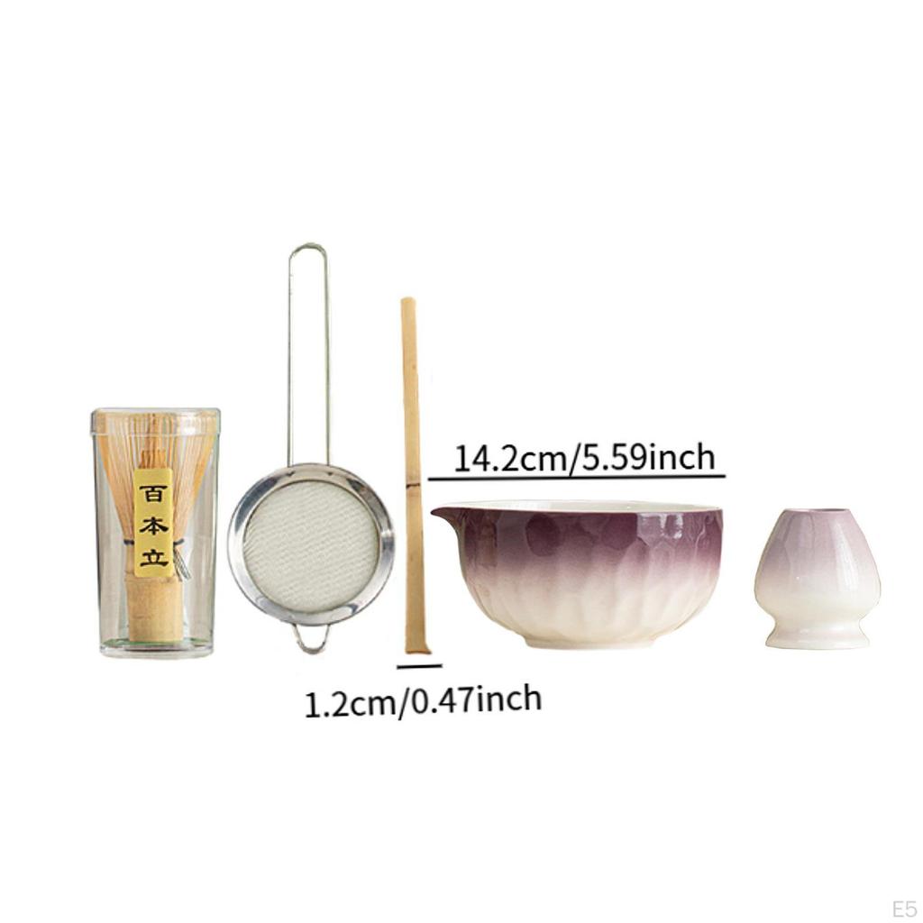 5-teiliges Matcha-Set, Porzellan, handgefertigt, chinesische traditionelle Utensilien für Teeliebhaber Schale