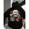 Sweat à capuche tendance hip-hop pour homme automne, impression de personnage personnalisée, doux et confortable, haut style rue extérieur