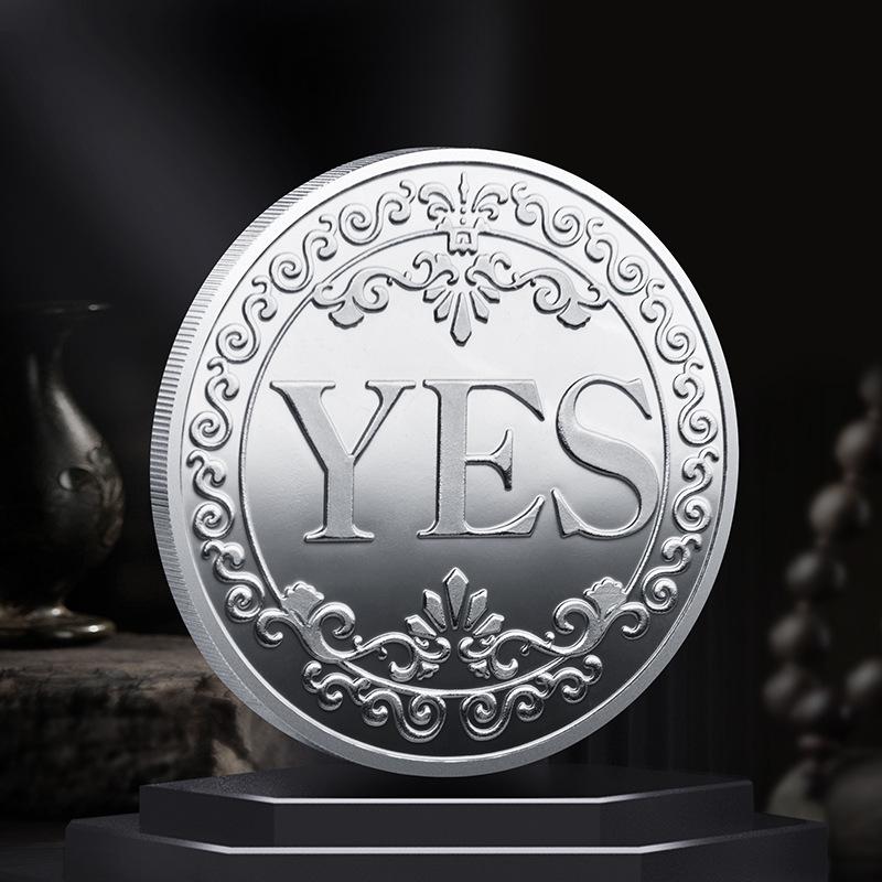 

Gold-Plated YES/NO Decision Coin - Three-Dimensional Relief Commemorative Badge 40x3mm 30g