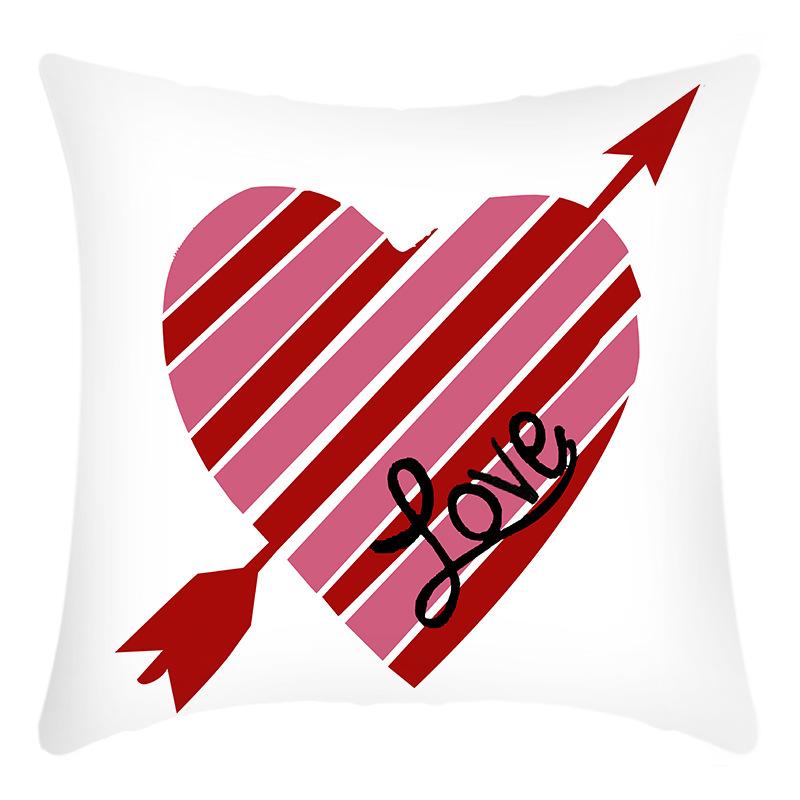 New Valentine's Day Pillow Cover Love Letters Linen Print Home Living Room Cushion Cover