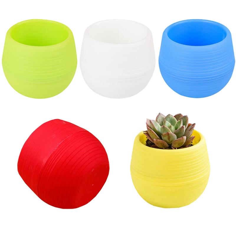 5/10/15PCS Mini Flowerpot Assorted Colorful Round Plastic Plant Pot Drainage Hole Succulents Pot Gardening Tools Decorations ZYF