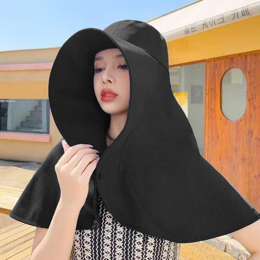 Sonnenschutzhut mit Nackenschutz Einfarbig Atmungsaktiv Breitkrempige Hüte für Reisen Urlaub Strand Spielen