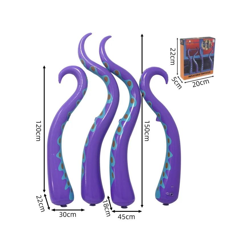 

4pcs Giant Halloween Inflatable Octopus Tentacle Indoor Outdoor Ornaments DIY Halloween Party Decoration Horror House Yard Props фиолетовый