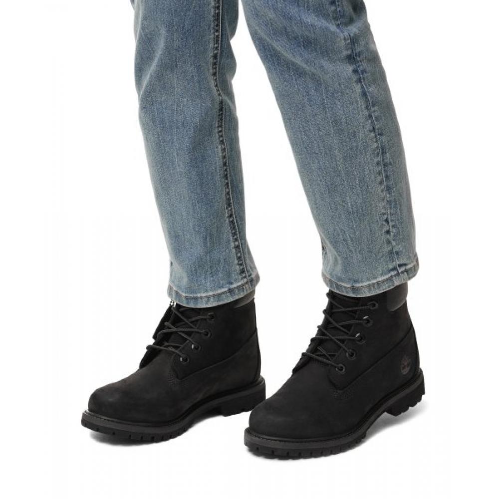 Timberland Womens 6 Inch Premium Boots   Black Nubuck  8658a 001