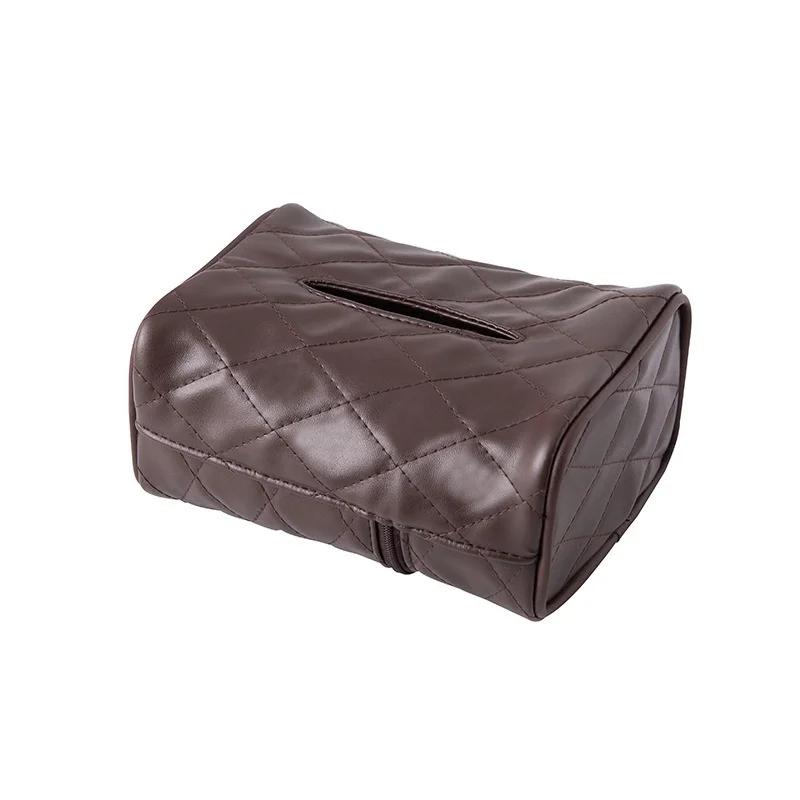Bathroom Car Room PU Leather Tissue Box Napkin Holder Auto Paper Cover Case Organizer Towel