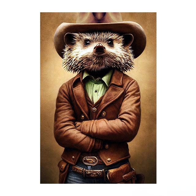 Steampunk Cat Wolf Astronaut Rabbit Poster Art Canvas Painting Retro Funny Animal Tiger Gorilla Poster Living Room Home Decor