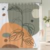 Nordic Wind Shower Curtain Rustic Geometric Morandi Color Shower Curtains Abstract Print Fabric Bathroom Bath Curtain With Hooks