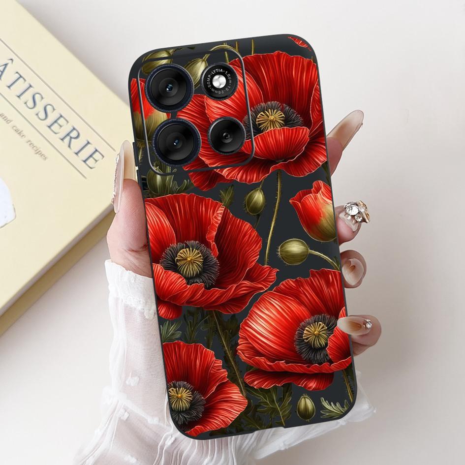 Per Motorola Moto G86 G56 2025 Custodia Moda Fiore Tramonto Cartone Animato Morbido Silicone Protettiva Copri Telefono Per MotoG56 MotoG86 Custodie