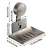 Strong Suction Cup Soap Dish Holders Sturdy Aluminum ABS Wall Mounted Draining Soap Box for Bathroom and Kitchen
