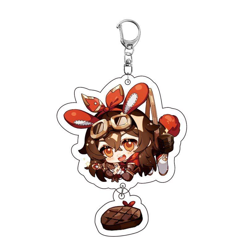 Game Keychains Acrylic Figure School Bag Keychian Holder Key Ring For Children Girl Men Accessories