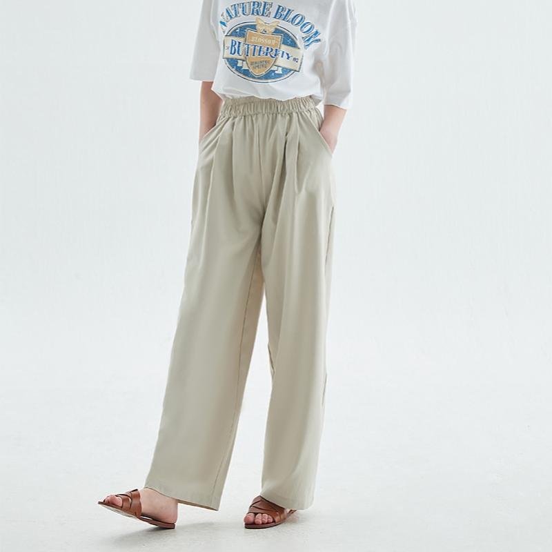 Baiyu Women Summer Satin Semi Wide Pants 3 Set Pwww