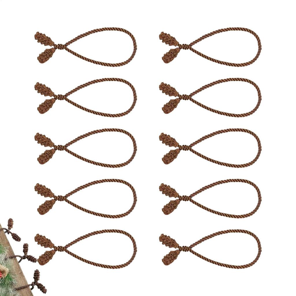 10 Pcs Christmas Garland Ties Wreath Twist Holders Seasonal Garland Tie Wrap For Outdoor Party Mantle Fireplace Wreath Stair