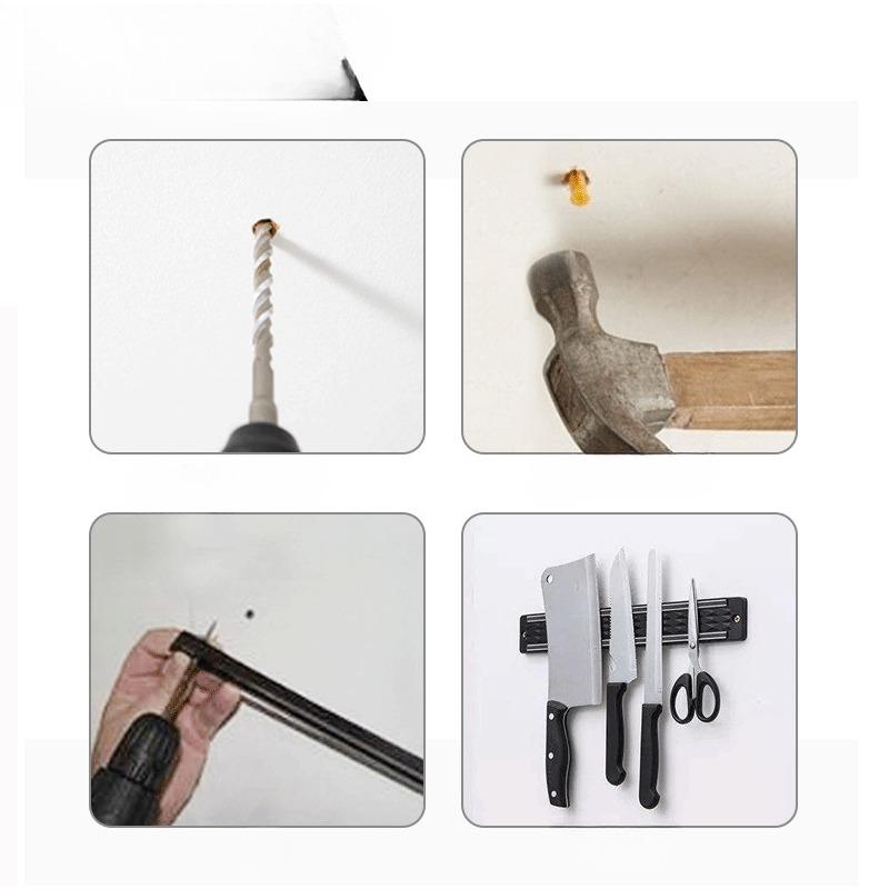 Wall-Mounted Magnetic Knife Rack for Safe and Easy Kitchen Storage