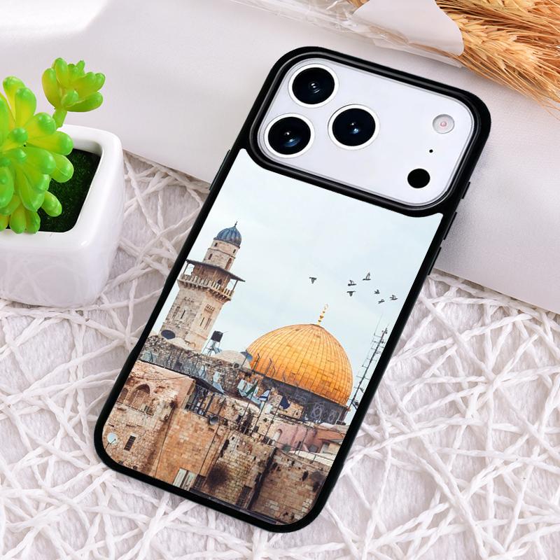 Muslimische Moschee Gebäude Bunter Stil Stoßfeste Handyhülle für iPhone 17 Air 16e 15 11 12 14 13 Pro Max Hülle Coque