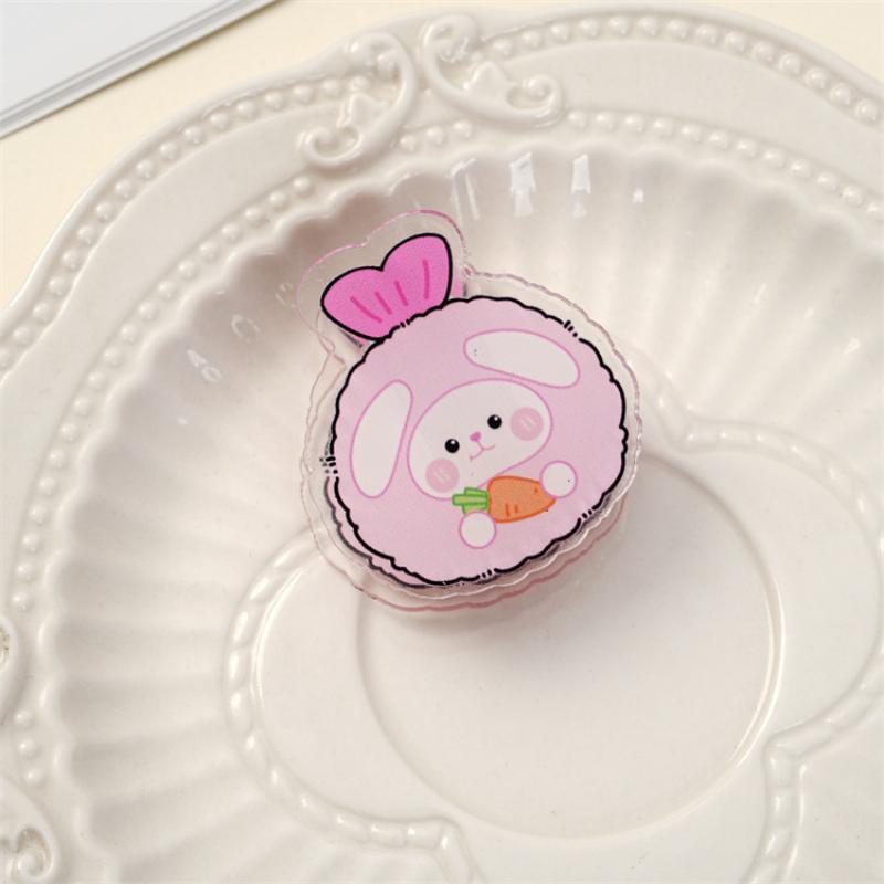 5Pcs Cute Cartoon Acrylic Double-Sided Pp Clip Original Multifunctional Clip Student Storage Clip Exam Paper Clip