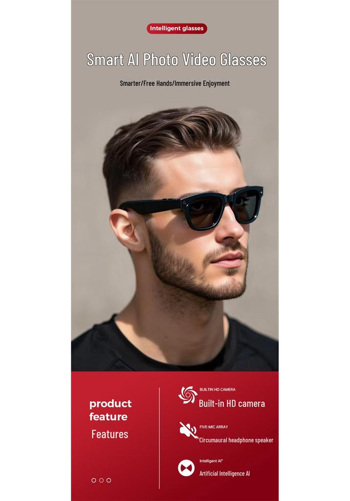 2026 AI Smart Glasses: HD Camera, Video Recording, Image Recognition & Translation