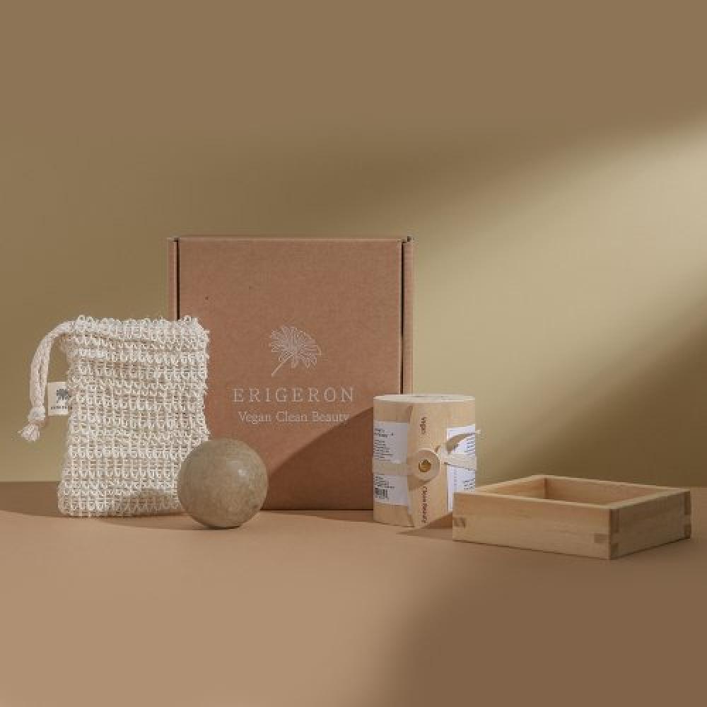 Erigeron Универсальный веганский шампунь-брусок Зеленый стартовый набор none