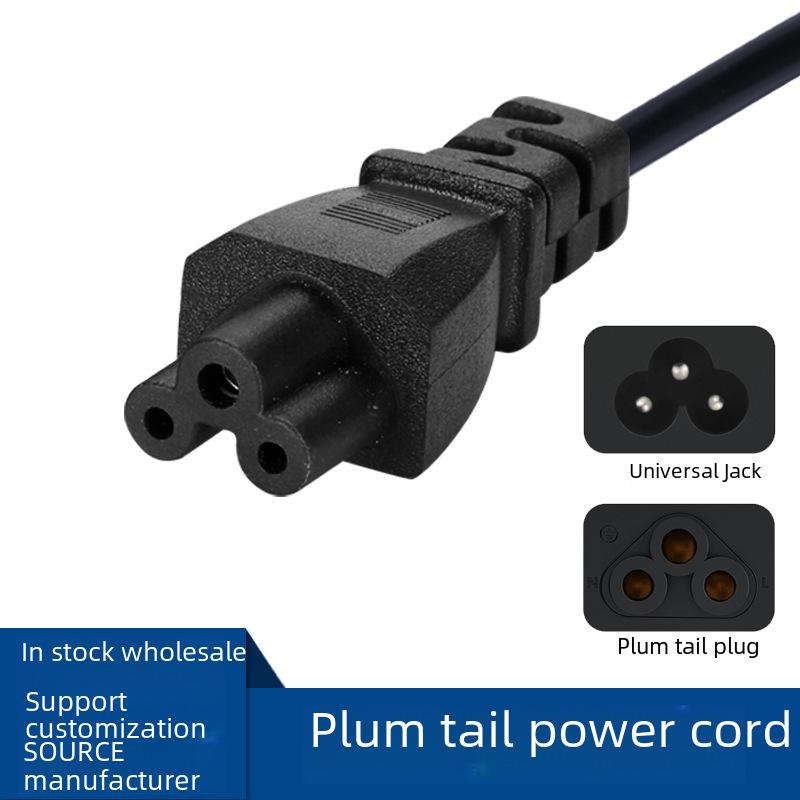 Cable adaptador de alimentación universal para portátil con enchufe C5, compatible con estándares de EE. UU., UE y Reino Unido.