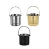 Ice Bucket with Handle Insulated Beverage Tub Snacks Serving Bucket Keep Longer Stainless Steel Champagne Bucket for Buffet BBQ