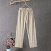 Cotton Linen Loose Straight Harem Pants with Elastic Waistband