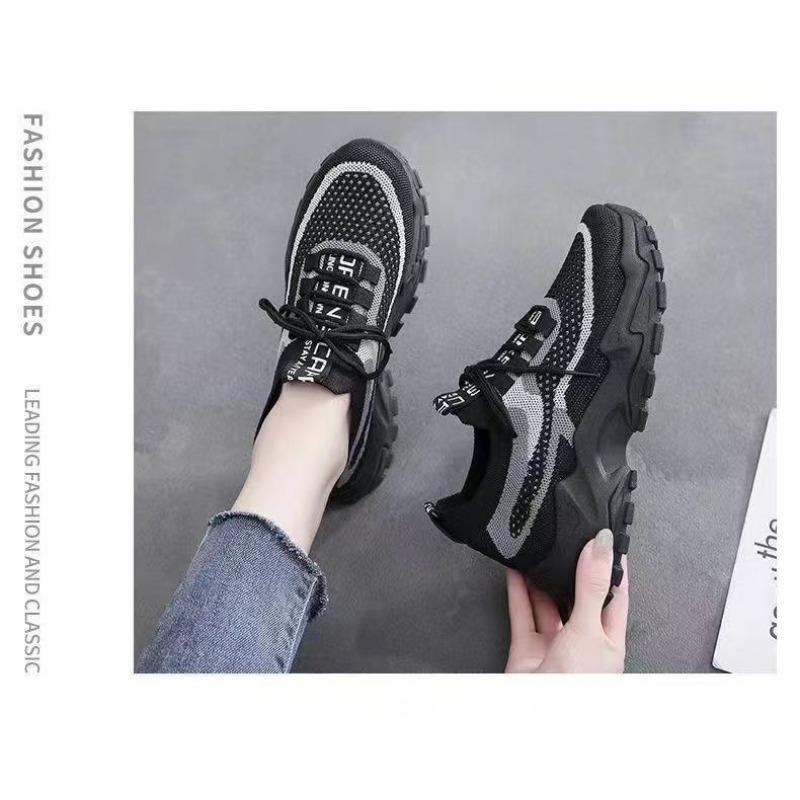 Spring and Summer New Sports Women's Shoes Breathable Soft-soled Casual Canvas Lightweight Running Platform Shoes