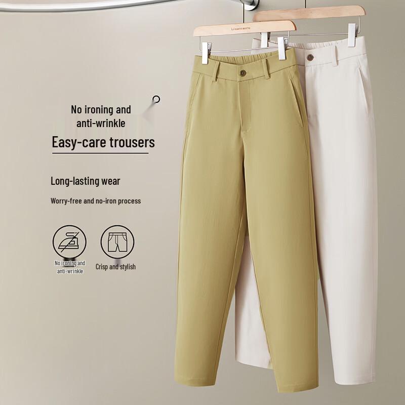 Women s Summer High-Waist Cropped Wide-Leg Pants M хаки