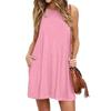 Women's Plus Size Summer Irregular Hem Casual Swing  Tee Tank Dress
