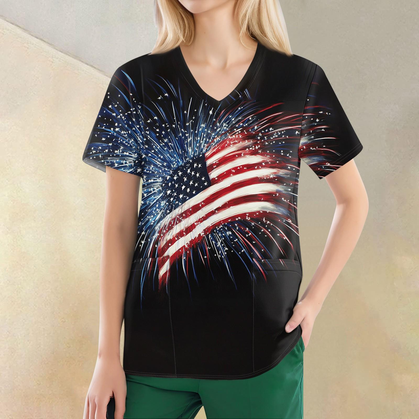 

Женские модные повседневные топы с v-образным вырезом и защитная спецодежда с принтом XXL красный