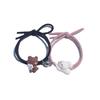 Charming Cartoon Teddy Bear Bracelet & Hair Tie Gift Set - Magnetic Couple Keepsake with Small Leather Case for Boyfriend or Best Friend