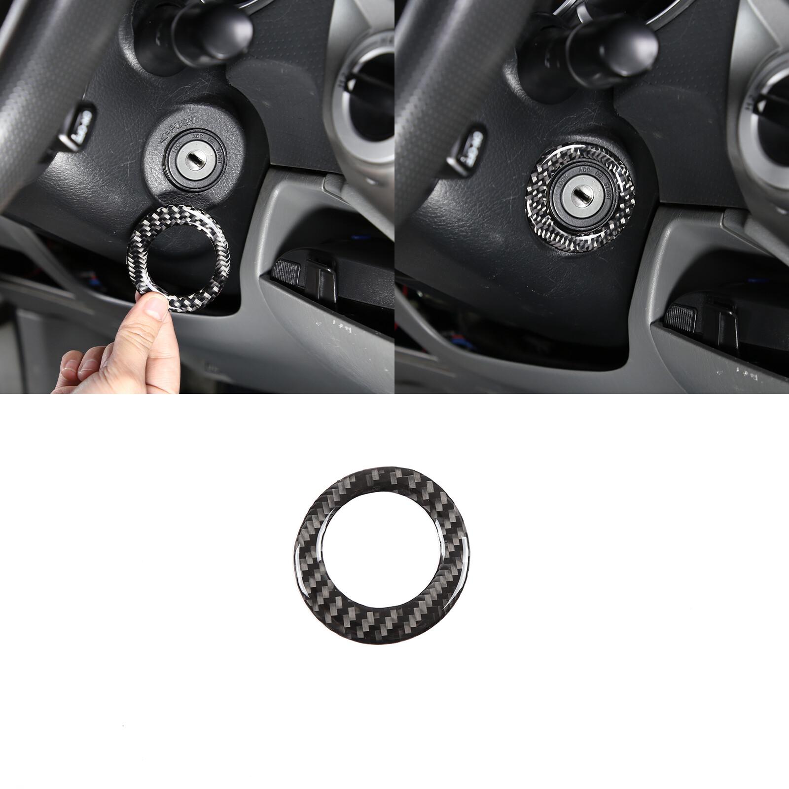 Carbon Fiber Ignition Key Ring Cover Trim For Toyota Tacoma 2011-2015