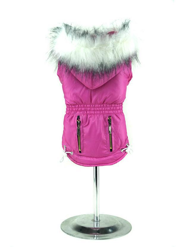 

Теплое зимнее пальто из хлопка с мехом для собак европейского и американского производства M розы красного