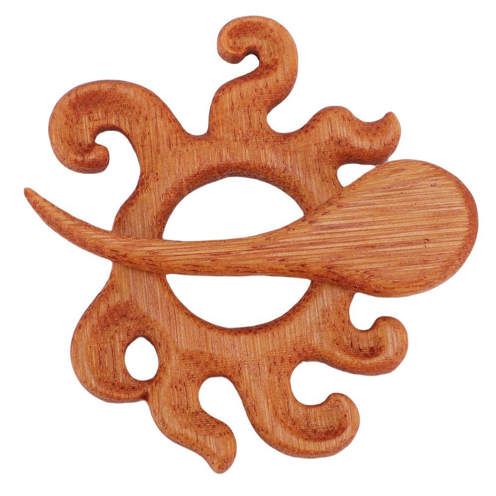 2pcs Multifunctional Wooden Brooch Pin Creative Design Animal Brooch Pin For Sweaters