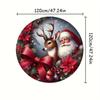 1 Stück runder Teppich mit Weihnachtsstimmungsaufdruck für den Innenbereich, rutschfest, waschbar, weiche und bequeme Matte für Schlafzimmer und Wohnzimmer