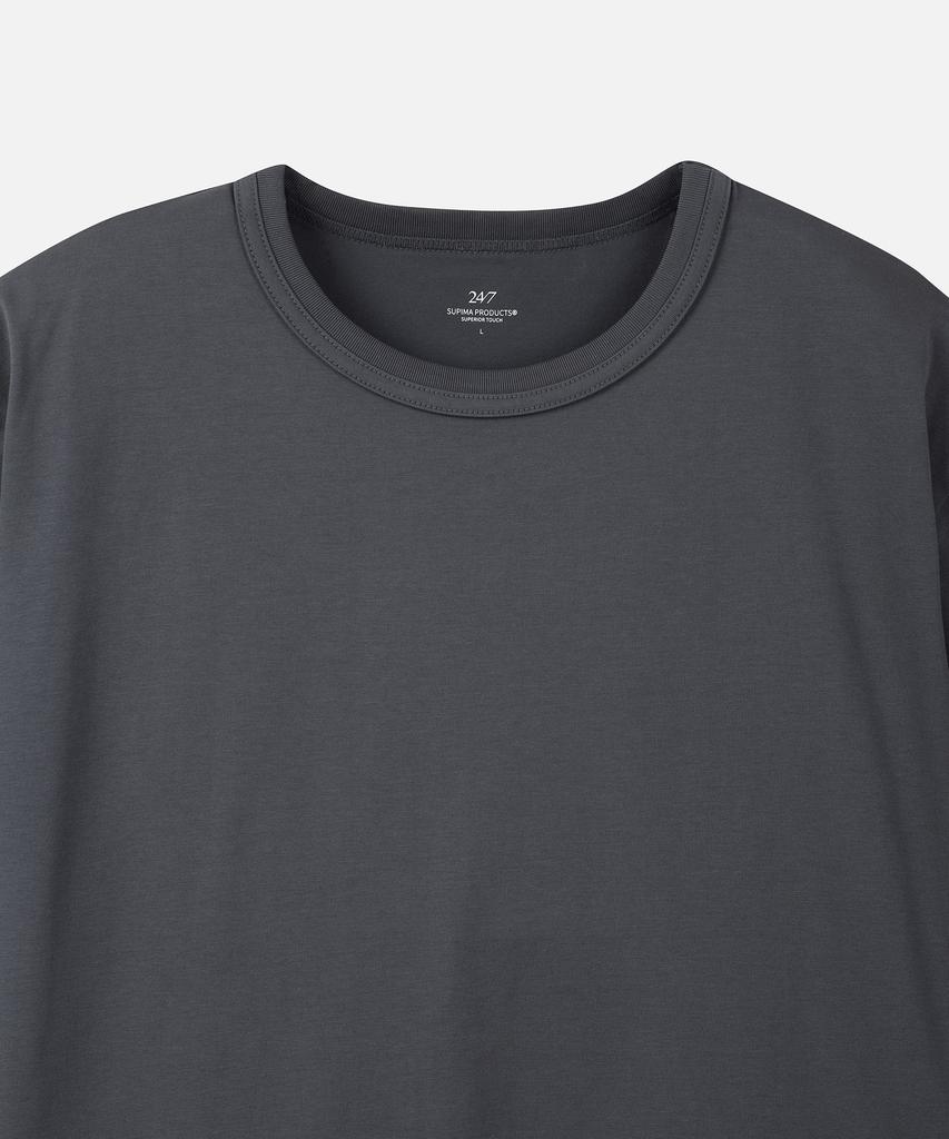 247Silijeu Supima 40S Askin Double Knee T-Shirt Blue (A Type)
