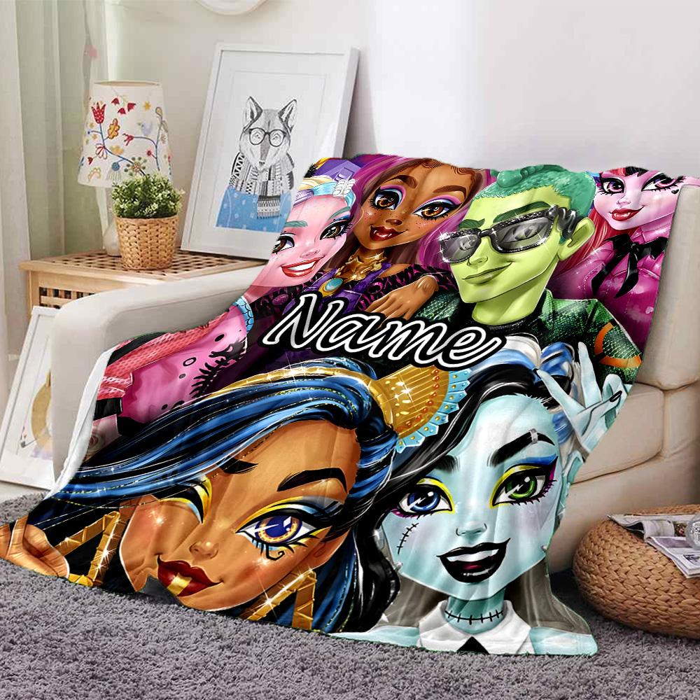 Customizable Monster High Draculaura2 Throw Blanket – Personalized Name, All-Season Cozy Snug Blanket, Machine Washable, Personalized Blanket