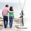 Hip Hop Embrace Couple Pendant Necklace Adjustable Length Him Her Hugging Pendant Necklace Anniversary Jewelry Valentine Day Gift