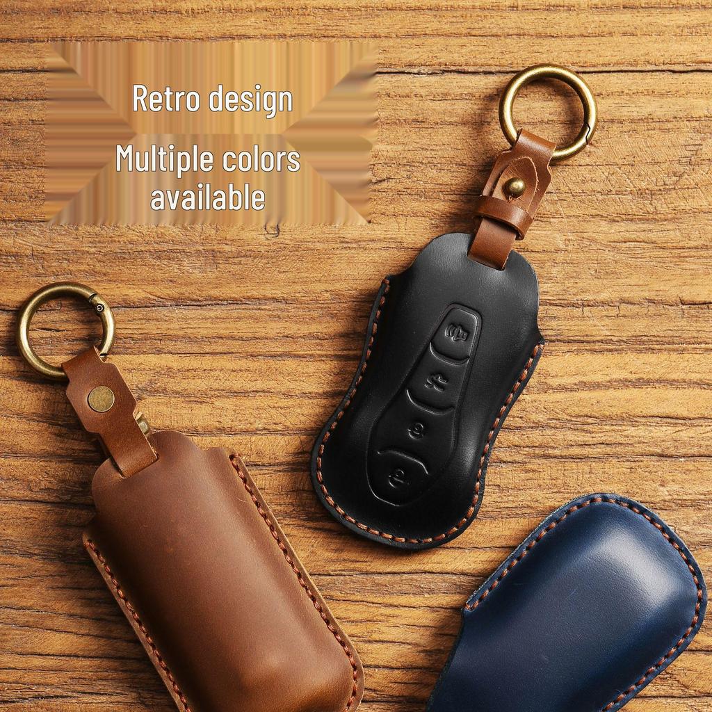 Geely Key Case: Handmade Top Layer Cowhide Leather Key Protector
