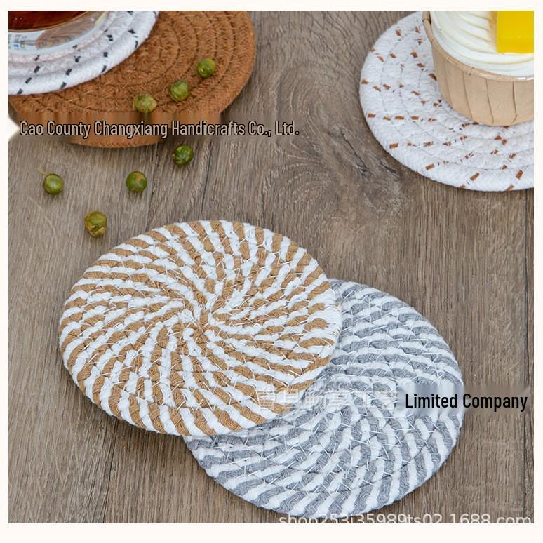 Nordic Cotton Rope Woven Placemat: Round Heat-Resistant Insulation Pad for Kitchen or Dining Table