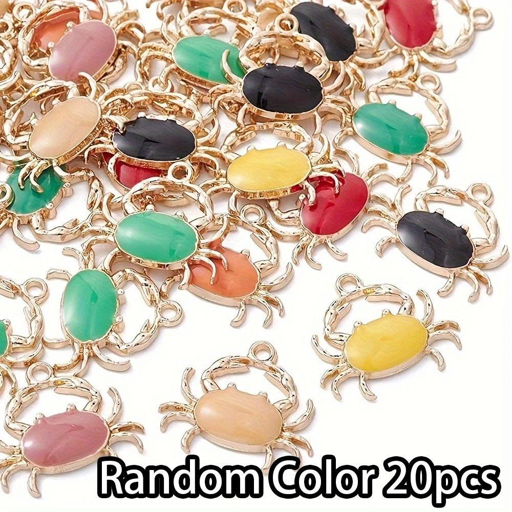 5/10/20pcs Marine Animal Pendant Simple and Elegant Solid Color Crab Keychain DIY Pendant Alloy Drip Oil Necklace Bracelet Accessories